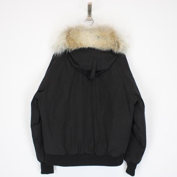 Canada Goose Black Chilliwack Bomber Down Jacket with Fur Trim