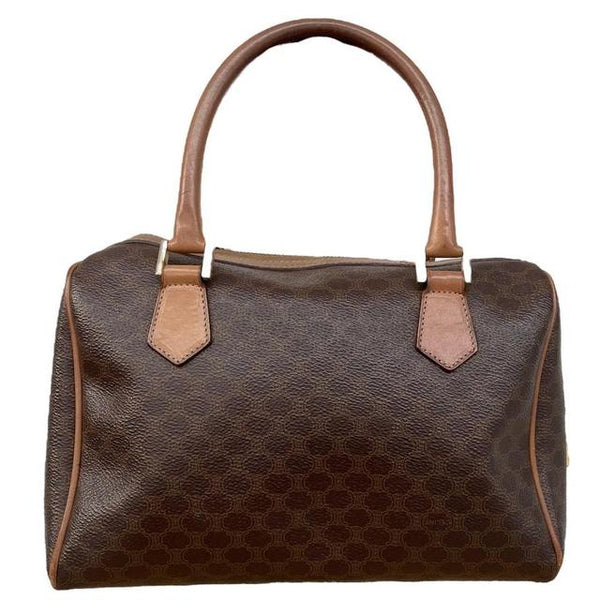 Vintage Celine Brown an Tan Macadam Boston Bag