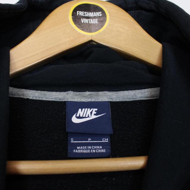 Nike Navy Blue and White Spellout Hoodie Jumper