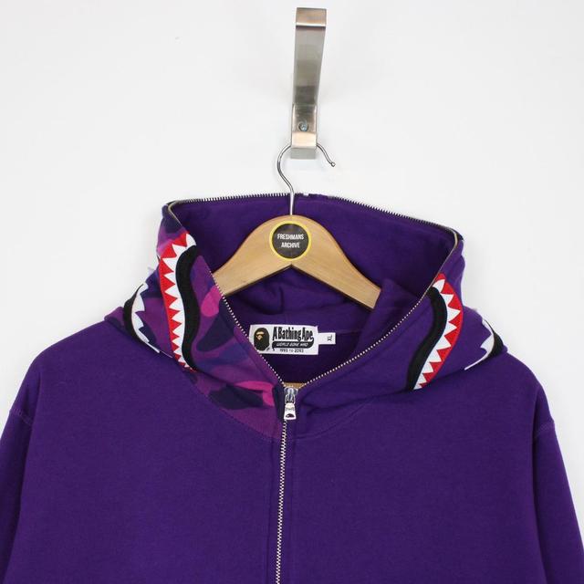 Bape Purple Camo Full Zip WGM Shark Hoodie Jumper