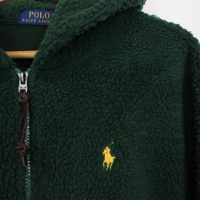 Polo Ralph Lauren Green and Yellow Sherpa Fleece Hoodie