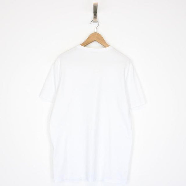 Moncler White and Black Flocked Logo Short Sleeve T-Shirt