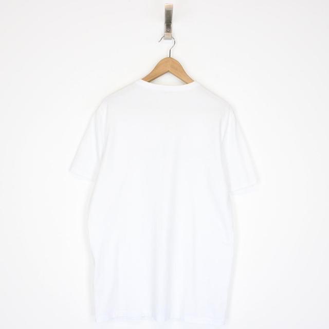 Moncler White and Black Flocked Logo Short Sleeve T-Shirt