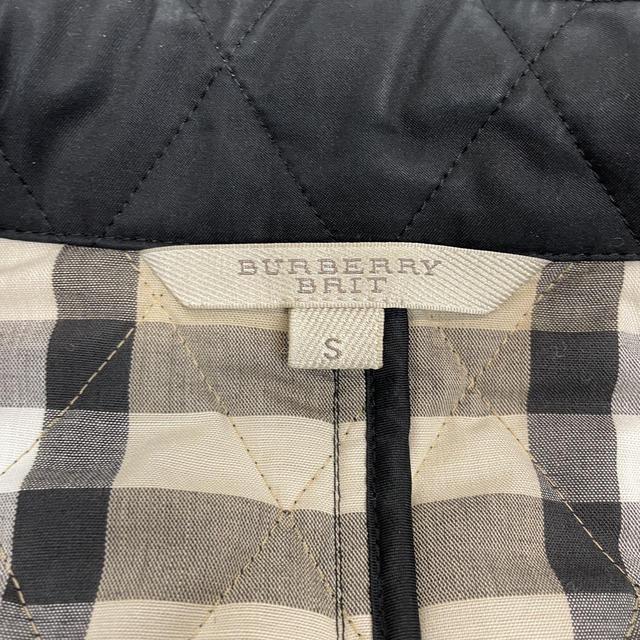 Burberry Brit Black and Tan Brown Nova Check Diamond Quilted Coat