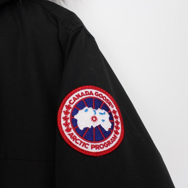 Canada Goose Black Langford Down Parka Coat with Fur Trim