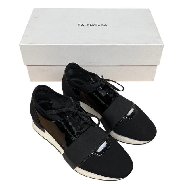 Balenciaga Race Runner Black and White Trainers