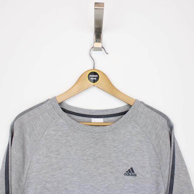 Vintage 00s Adidas Grey Spellout Sweatshirt Jumper