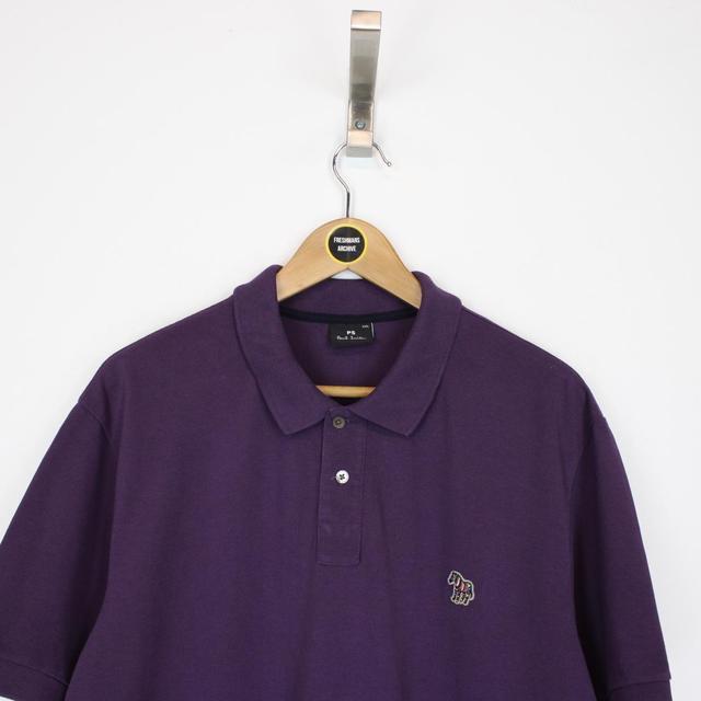 Paul Smith Zebra Badge Purple Short Sleeve Polo Shirt