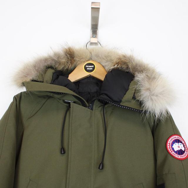 Canada Goose Green Chilliwack Bomber Down Jacket with Fur Trim