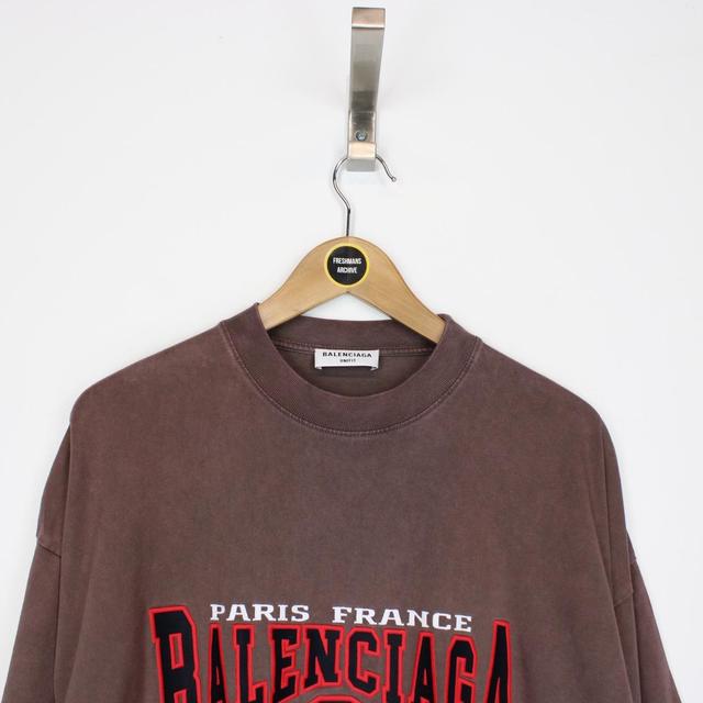 Balenciaga Brown Logo Print Short Sleeve T-Shirt