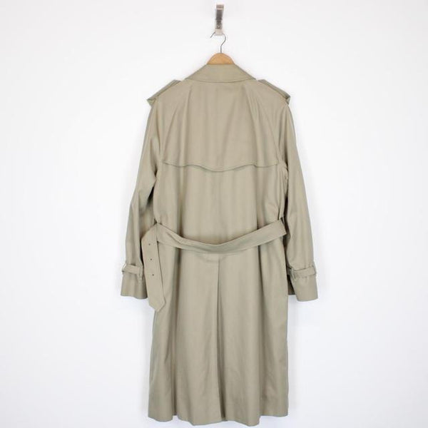 Vintage 90s Burberry Tan Brown Double Breasted Belted Trench Coat