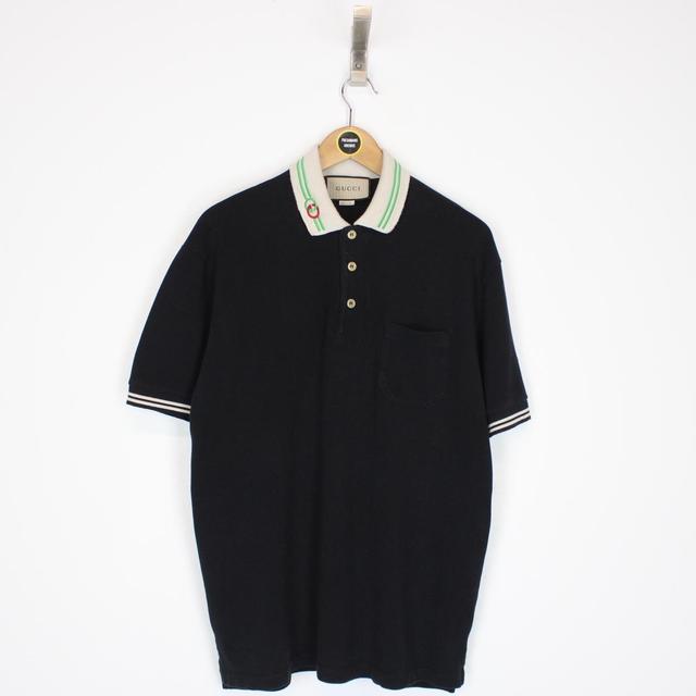 Gucci Black Interlocking G Short Sleeve Polo Shirt