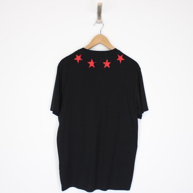 Givenchy Paris Black and Red Stars Print Short Sleeve T-Shirt