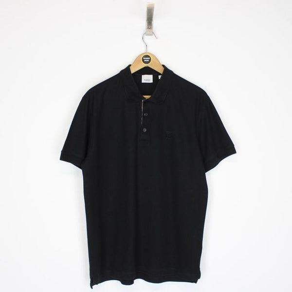 Burberry Eddie Black and Tan Nova Check Short Sleeve Polo Shirt