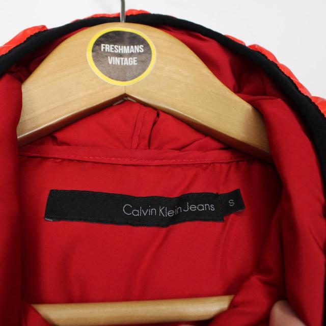 Calvin Klein Jeans Red Full Zip Down Puffer Jacket