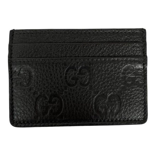 Gucci Black GG Emblem Leather Card Holder