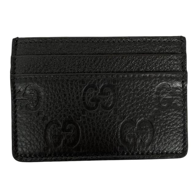 Gucci Black GG Emblem Leather Card Holder