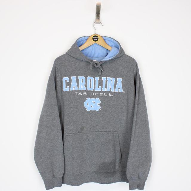 Vintage USA Carolina Tar Heels Grey and Blue Hoodie Jumper