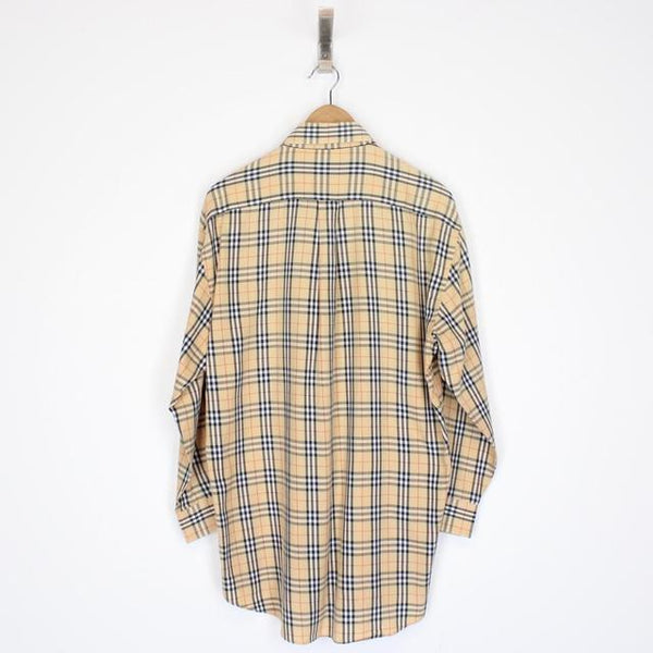 Vintage 00s Burberry London Beige Nova Check Long Sleeve Shirt