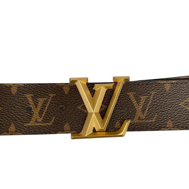 Louis Vuitton Brown and Gold Monogram Pyramide Belt