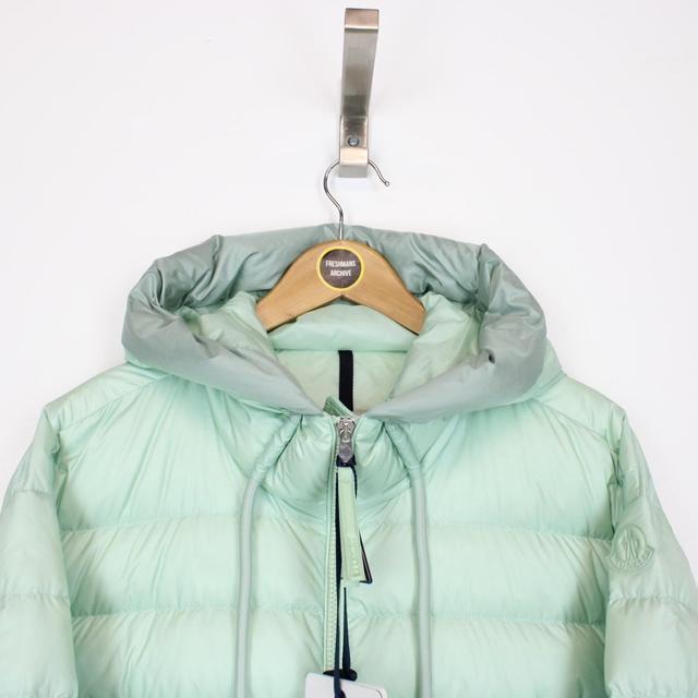 Moncler Sylans Mint Green Cropped Hooded Down Jacket