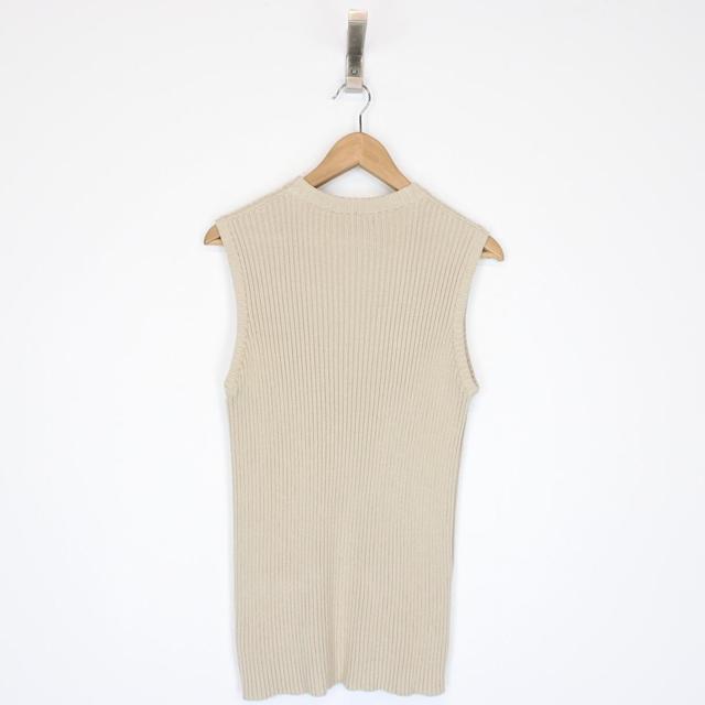 Vintage 90s Belstaff Beige Ribbed Cotton Tank Top