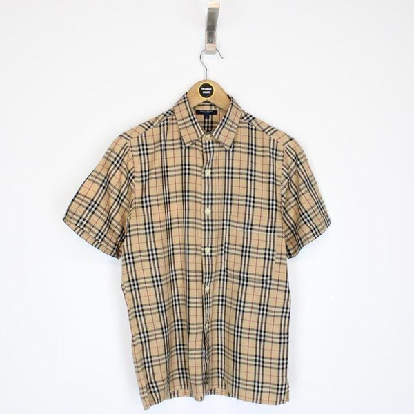 Vintage Burberry London Beige Nova Check Short Sleeve Shirt