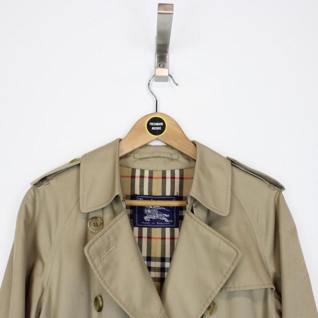 Vintage 90s Burberry Tan Brown Nova Check Double Breasted Belted Trench Coat