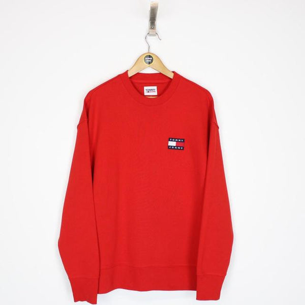 Tommy Hilfiger Jeans Red Cotton Sweatshirt Jumper