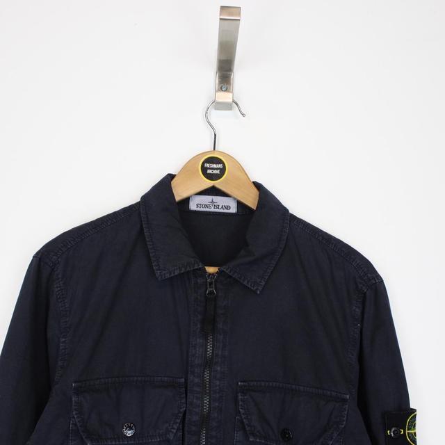 Stone Island AW 2021 Navy Blue Full Zip Overshirt Jacket