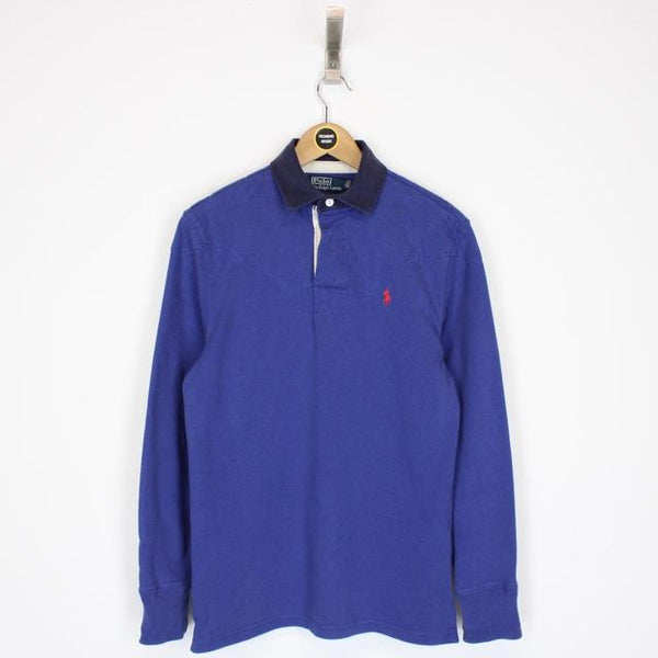 Polo Ralph Lauren Blue Long Sleeve Cotton Rugby Shirt