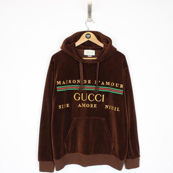 Gucci Maison De L’Amour Brown Velour Hoodie Jumper