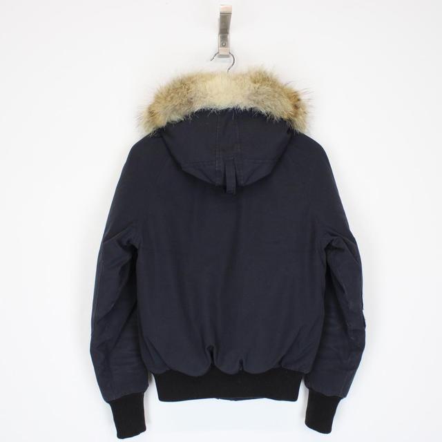 Canada Goose Navy Blue Chilliwack Bomber Down Jacket with Fur Trim