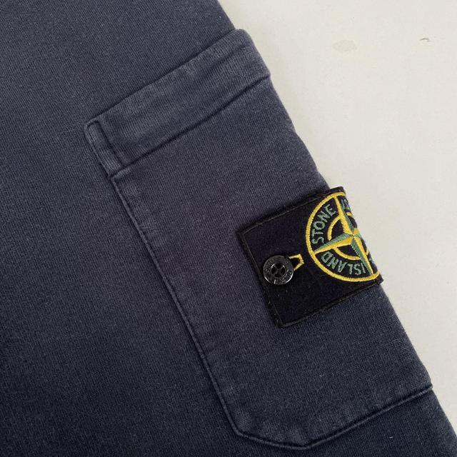 Stone Island SS 2018 Navy Blue Slim Fit Cotton Tracksuit Bottoms / Joggers