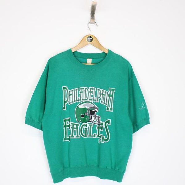 Vintage 90s Champion Philadelphia Eagles  NFL Green Short Sleeve Sweatshirt