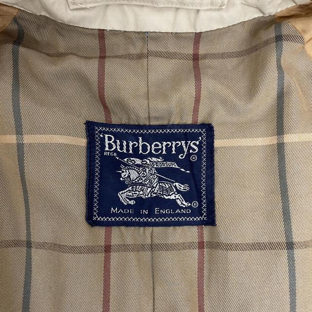 Vintage 90s Burberry Beige and Khaki Green Nova Check Single Breasted Trench