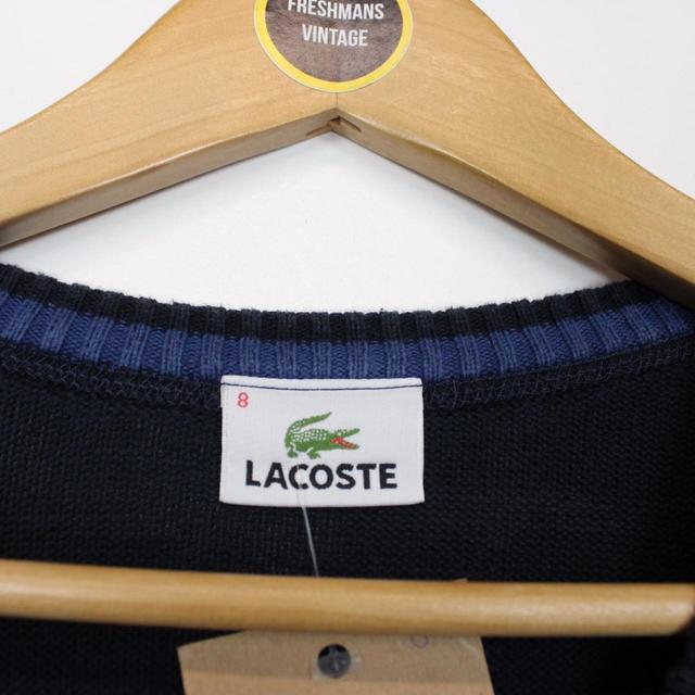 Lacoste Navy Blue Crew Neck Cotton Knit Sweatshirt Jumper