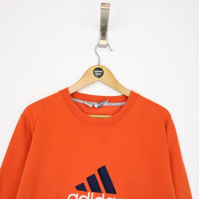 Vintage 90s Adidas Orange Spellout Sweatshirt Jumper