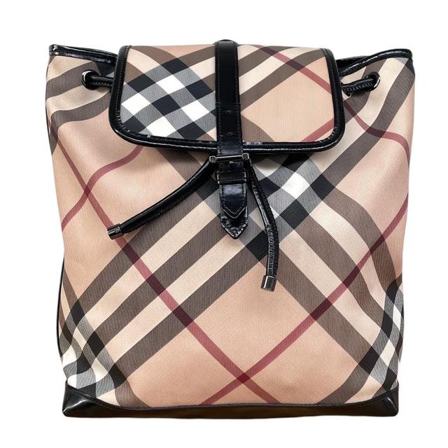 Burberry Beige and Black Nova Check Large Backpack