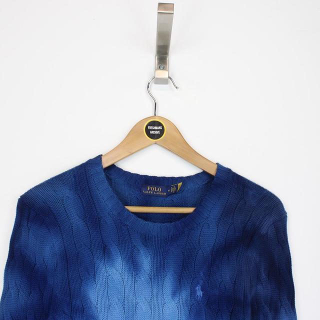 Polo Ralph Lauren Blue Tie Dye Cable Knit Jumper