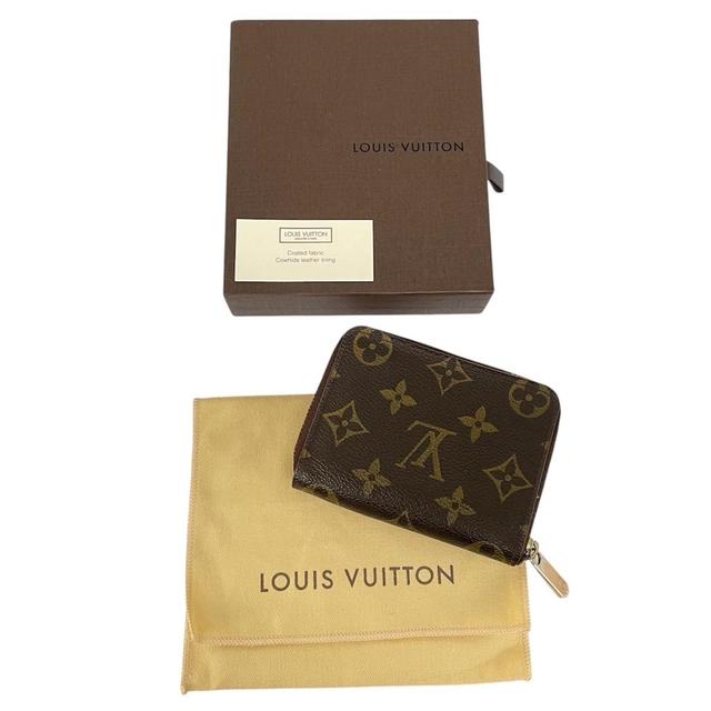 Louis Vuitton Brown and Beige LV Monogram Zippy Coin Purse