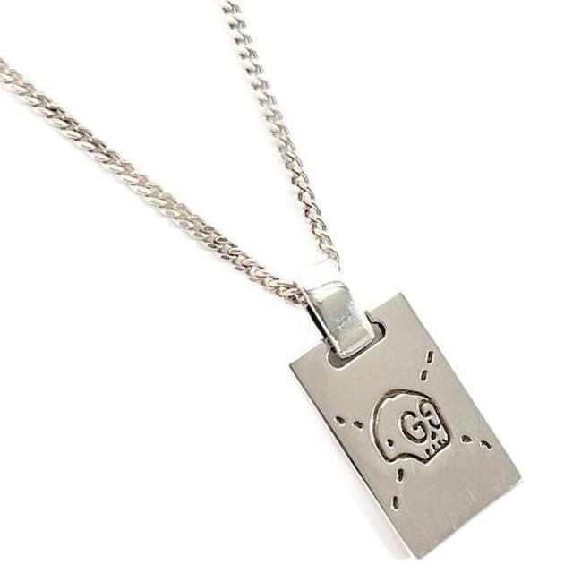 Gucci Ghost Pendant Sterling Silver Necklace