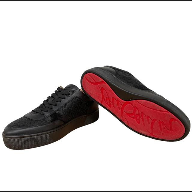 Christian Louboutin Black Happyrui Leather Trainers