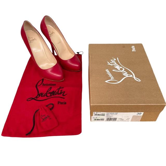 Christian Louboutin 2009 Red Feticha 120 Leather High Heels