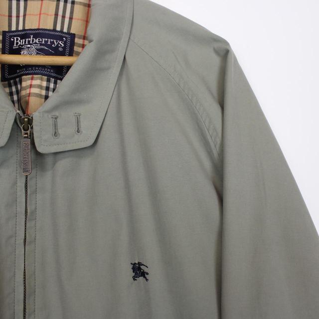 Vintage 90s Burberry Khaki Green Nova Check Harrington Jacket