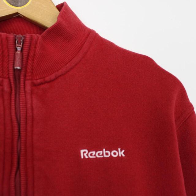 Vintage 00s Reebok Red 1/4 Zip Spellout Sweatshirt Jumper