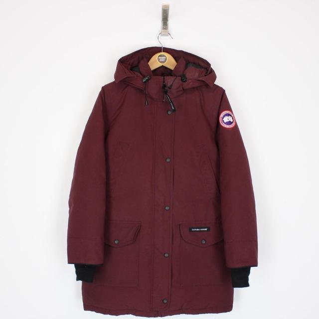 Canada Goose Burgundy Trillium Parka Down Coat with Fur Trim