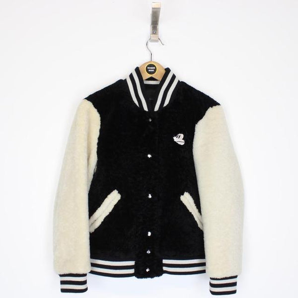 Marc Jacobs x Disney Black and Cream Sherling Fur Varsity Jacket