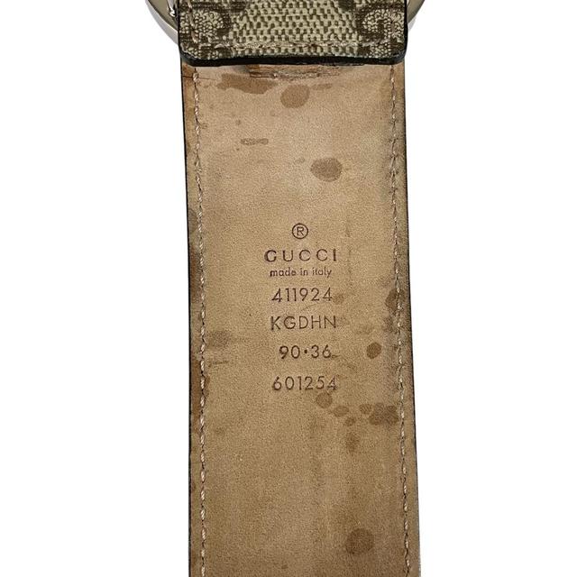 Gucci Beige and Silver Interlocking G Monogram Belt