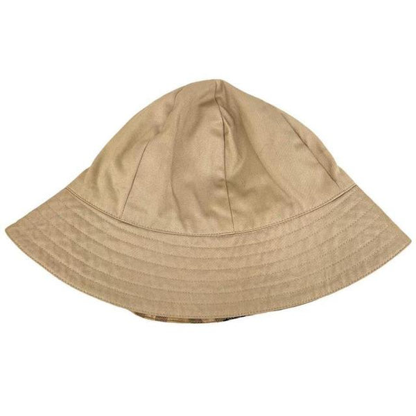 Vintage 90s Burberry Beige and Tan Nova Check Reversible Bucket Hat